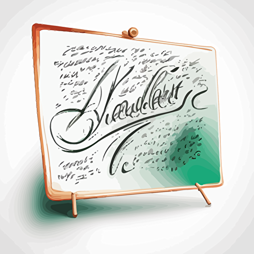 A whiteboard writing cursive on a whiteboard, vector image, transparent background