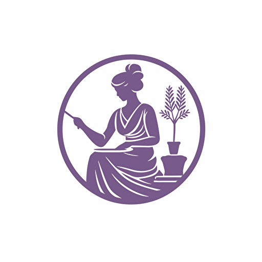 Logo for knitting company, lilac color, vector style, logo style, white background, No text,, png