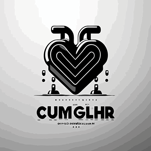 make a logo vector about fashion brand called "gymcrush", use a line heart and dumbbells together, use black white color, minimal, line vector, high fashion, simple, sporty and rich,
