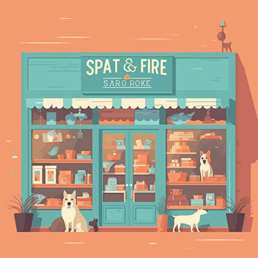 flat vector illustration of pet store