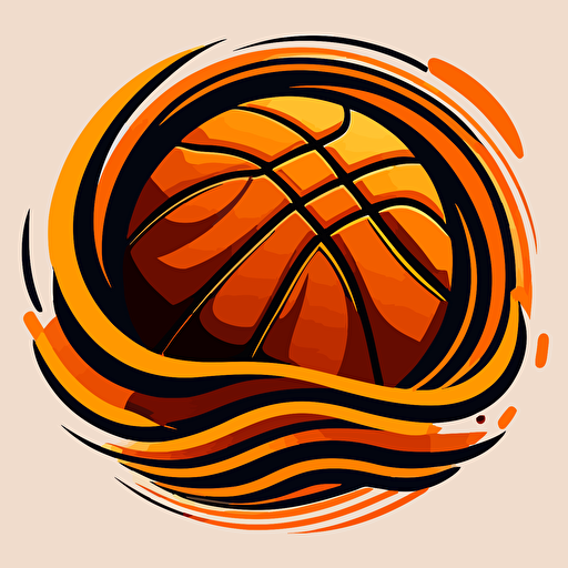 simple vector art of basketball, logo
