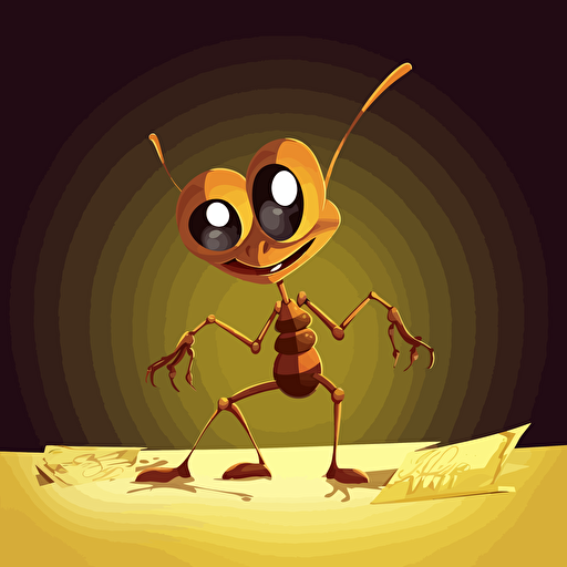financial success, ant, 50s design, vector art, no background