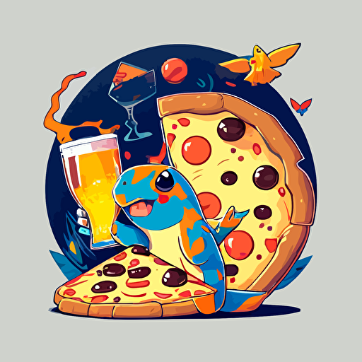 alcohol, Digital Art, Logo, Pokémon, internet, pizza, Vector, 2d