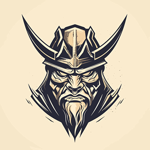 vector streaming logo of a samurai head, small scale