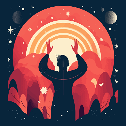 manifestation, vector, flat SVG style,