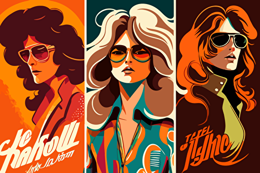 1970s style illustration vector trendy