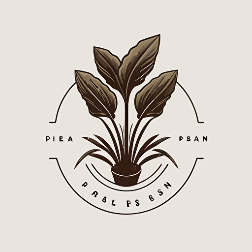 clean, minimalist, emblem for a plant business, vector logo