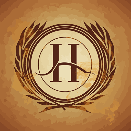 a raw and abstract vector clothing logo containing the letter "H" ancient greek style