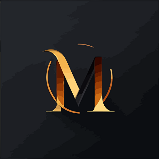 letter M logo, sans serif, minimal, some unrefined elements, other elements highly refined, flat, vector