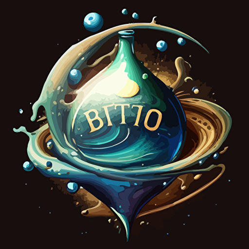 vector logo of a BOTIJO with a WATER in orbit