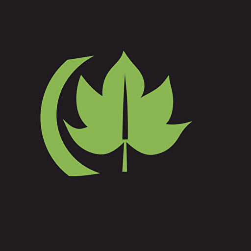 a logo for a brand called ReFashioned, leaf, inside cycle, minimal by Paul Rand vector, symobic