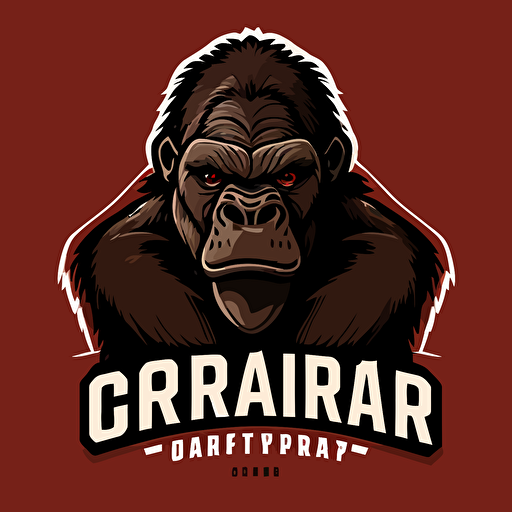 vector art of a gorilla in the style of the Toronto Raptors dinosaur logo