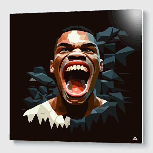 Russel Westbrook is a vampire that is building a brick wall, he has fangs, vector style