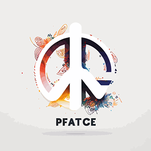Peace, Warm, Logo , Digital art, Contour, Vector, White Background, Minimal
