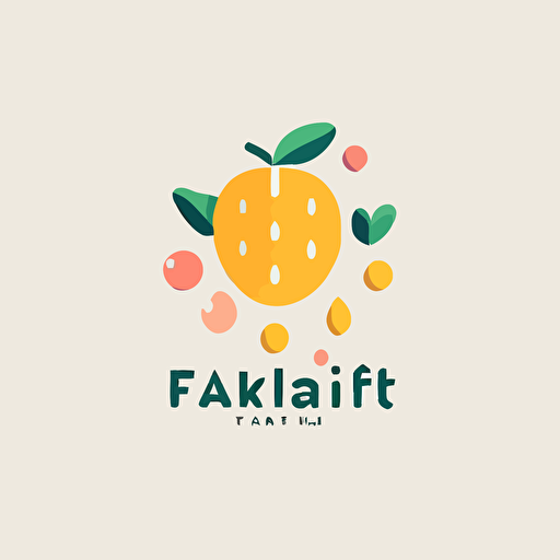 Minimalist flat logo, vector, 2d , simple design, fruit
