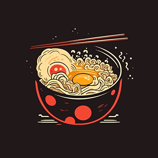 Ramen shop logo, flat, vector, minimal