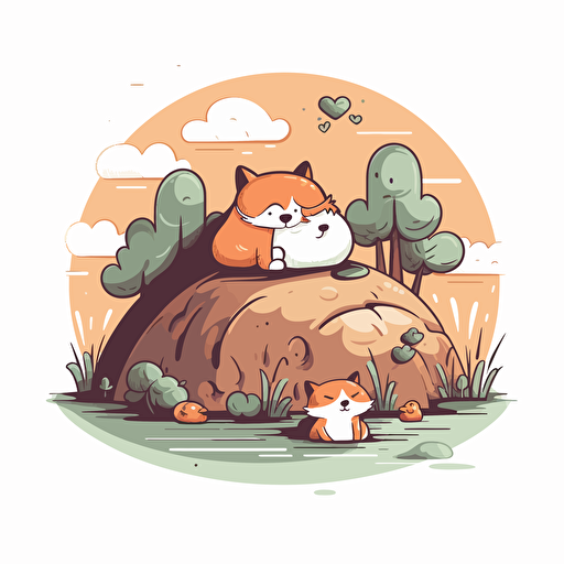 a cuddly spot design, 2d, vector, white background