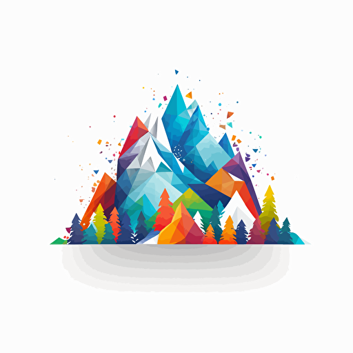 prompt create a logo for a web and video production company "Yukon Pixel" in modern futuristic ai, abstract vector style connected with mountains themes on a white background