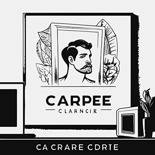 [modern, hand-drawn] iconic logo of [cadre mural], black vector, white background