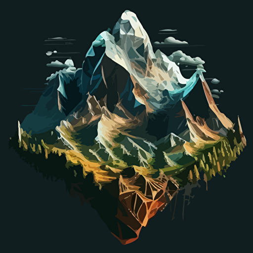 vector digital net mountain