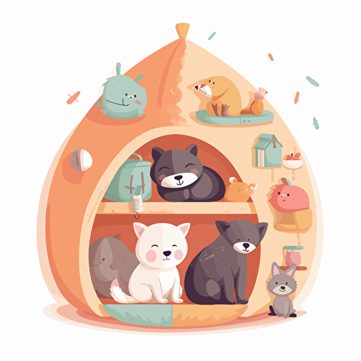 a cuddly spot design, 2d, vector, white background