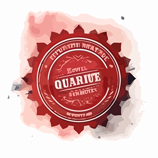 stamp, guarantee of quality, red colour, watercolor, vector, photoshop
