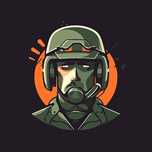 e-sport minimalistic logo, flat background, world war 2, vector