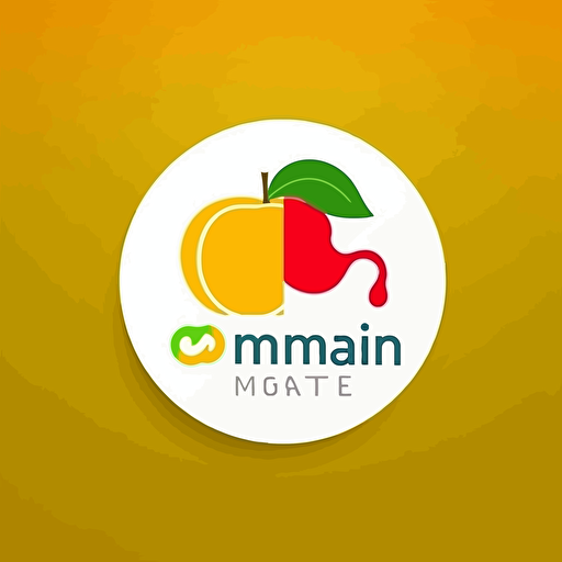 clean and minimal logo for a nutritionist, vector, with fruit, with letter "G" and "M" inside of it, colorful