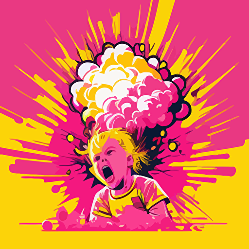 pink,yellow,vector,fantasy,face,young boy eatin a nuclear blast