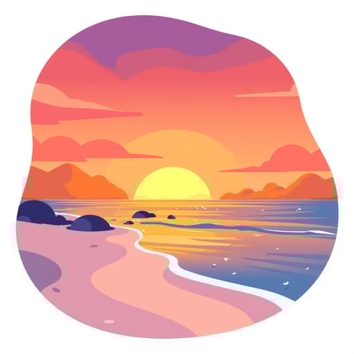 a sunsetting over a beach