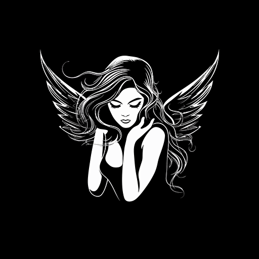 Logo female angel shushing in a sexy way, Night Club vector logo, v ector logo, vector art