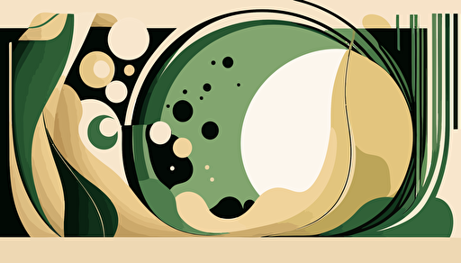 green and beige abstract art, Minimalist, vector, contour