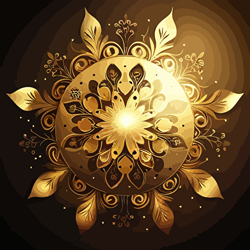 light shiny gold indian motive vector