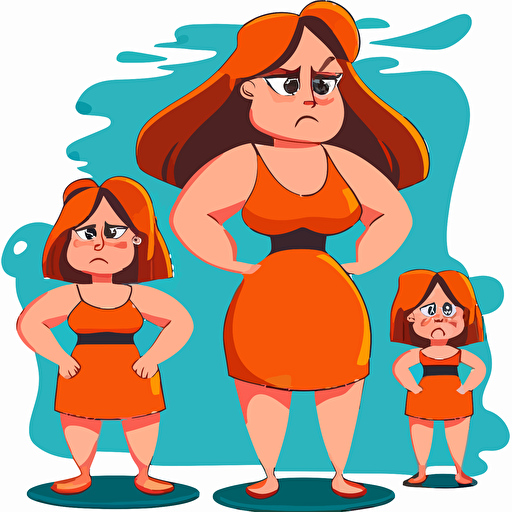 cartoon of a strong mother, vector style, transparent background