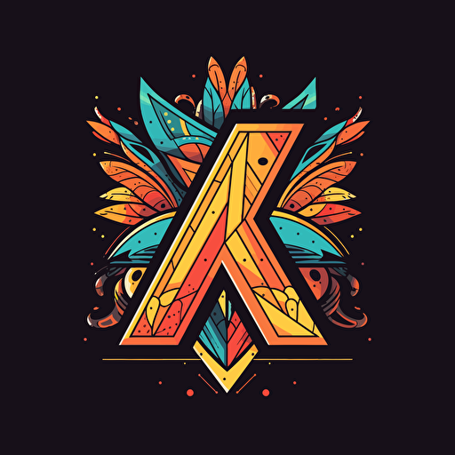 a logo with a K in the middle+boxed+vectors