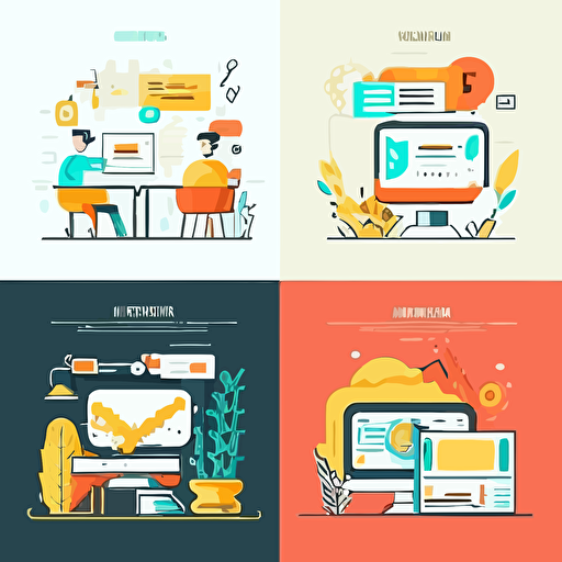 a set of vector illustrations related to web design services