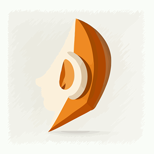 flat vector illustration of an ear on a white background