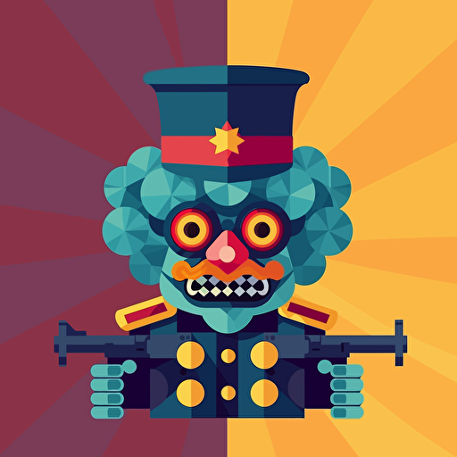 Vector emoji soldat clown