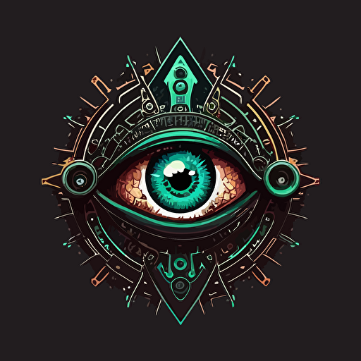 logo of a ciborg eye flat vector