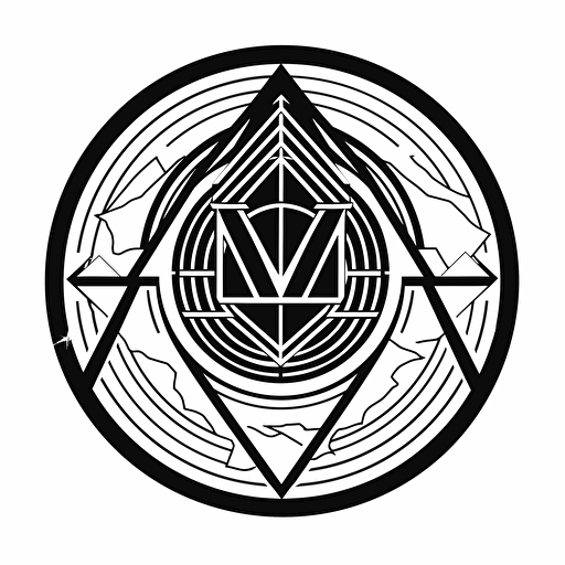 a timeless modern brand logo of a metaverse black vector white background