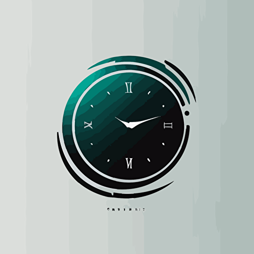 Logo design, No letters include, vector, Modern look, smart Hand watch style, minimalist, round shape, logo make using colours of black, dark teal.