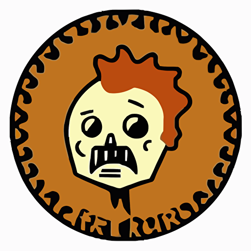 a pictorial mark logo of a rotten ginger, simple, vector