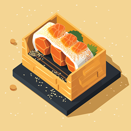 a uni sushi nigiri isometric vector illustration