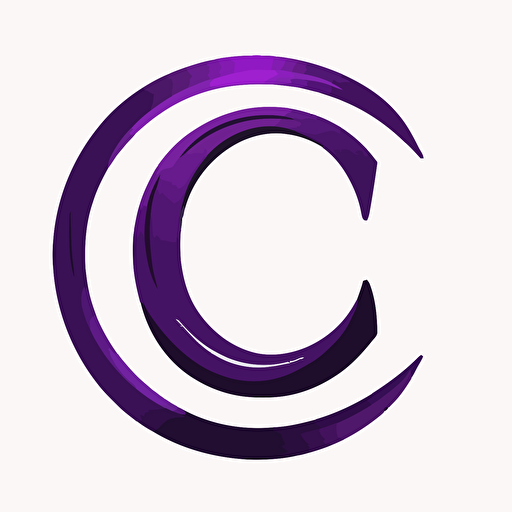 a lettermarke logo of a purple "C", simple, vector