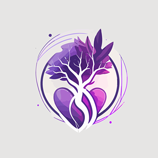 an abstract logo for a wellness app, designed in esports illustration style, vector, flat art, simple, minimalistic, minimalism, light purples, white background