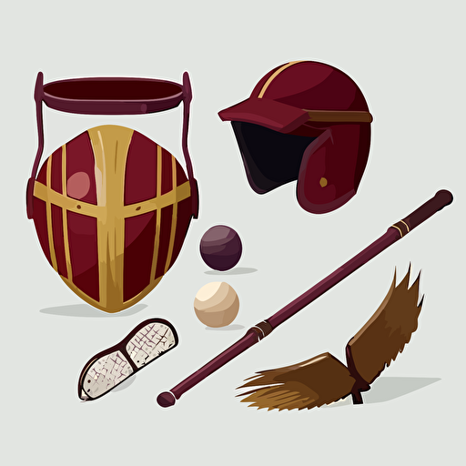 vector image of quidditch equipment