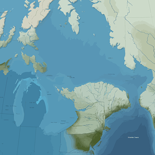 vector map of the great lakes