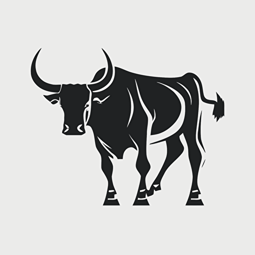 bull vector style, black and white simple