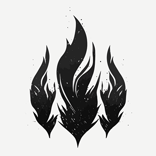 simple black & white vector logo, silhoutte of three flames, each smaller than the last, stacked inside eachotehr