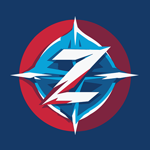 CZ logo design, vector, simple, illustrator, C, Z, blue color, white color, red color.